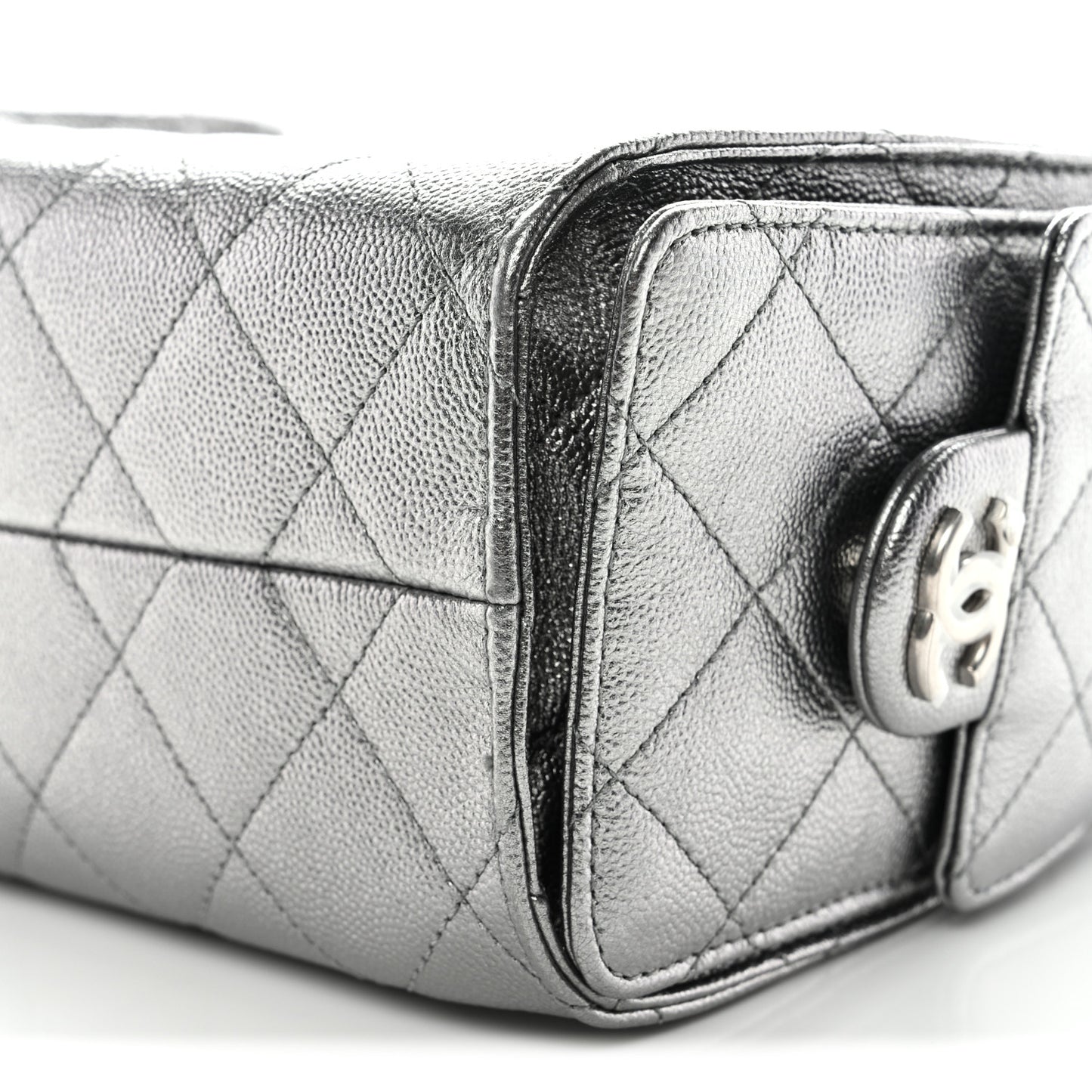 Metallic Caviar Quilted Mini Chanel 25 Handbag Anthracite