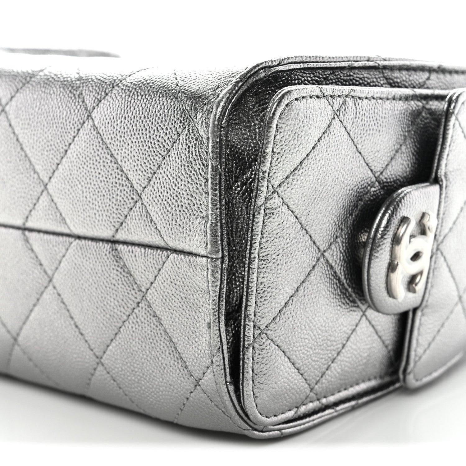 Chanel Metallic Caviar Quilted Mini Chanel 25 Handbag Anthracite 10 of 10