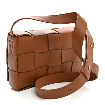 Bottega Veneta Lambskin Maxi Intrecciato Cassette Crossbody Bag Caramel 3 of 10