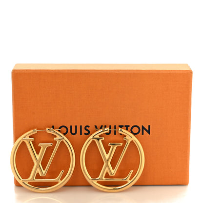 Louis Vuitton Metal Louise Hoop Earrings Gold 5 of 5