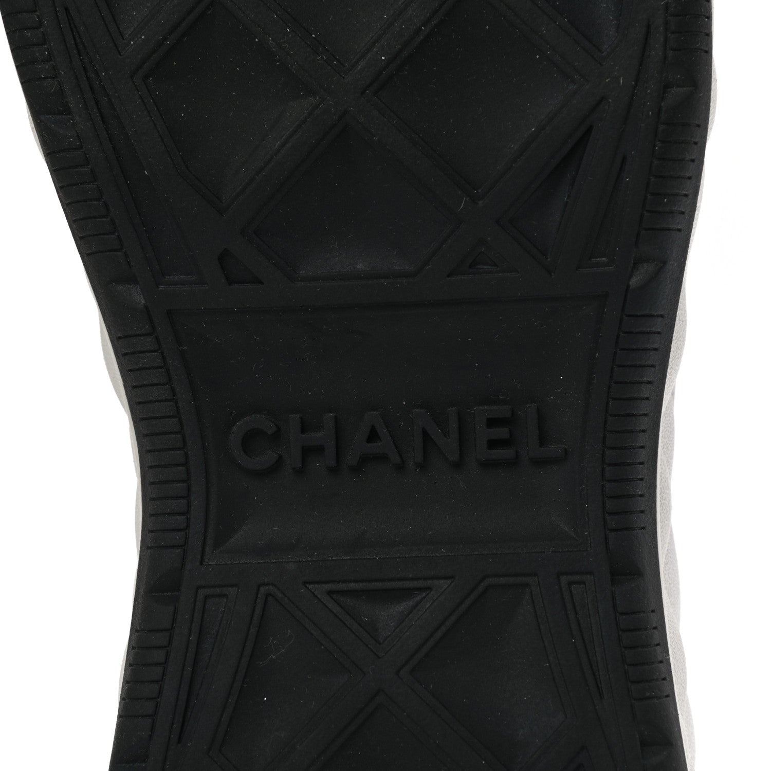 Chanel Velvet Calfskin Mixed Fibers Mens CC Sneakers 40 Ivory Black 6 of 8