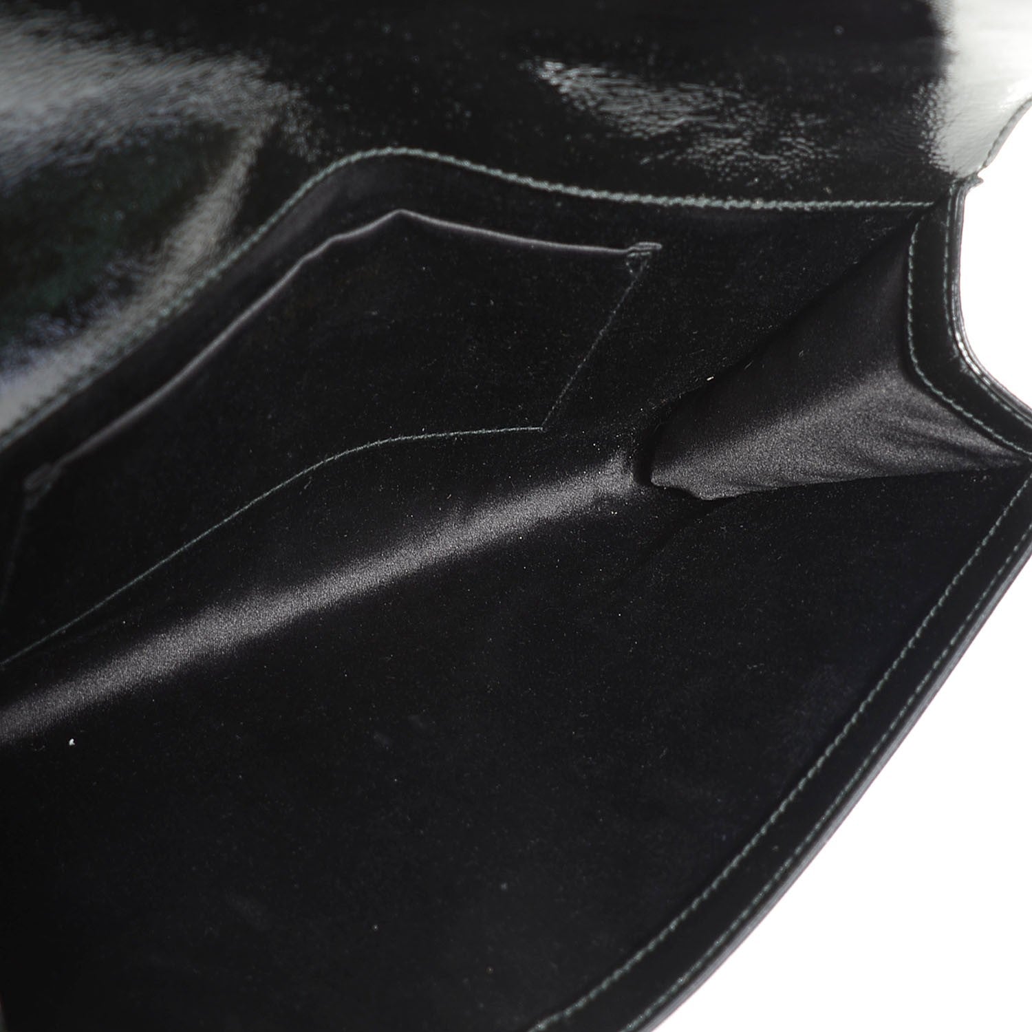 Saint Laurent Textured Patent Monogram Large Belle De Jour Clutch Black 5 of 8