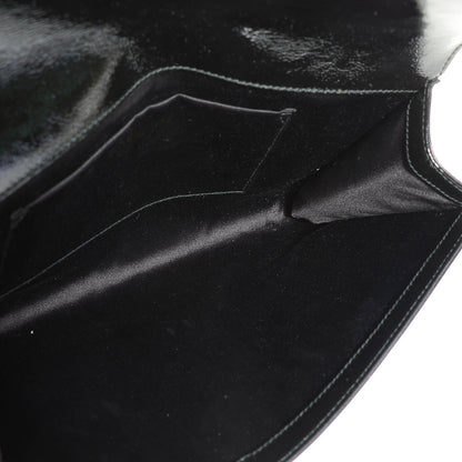 Saint Laurent Textured Patent Monogram Large Belle De Jour Clutch Black 5 of 8