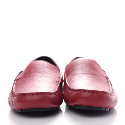 Gucci Calfskin Web Mens Driver Loafers 9 Red 2 of 11