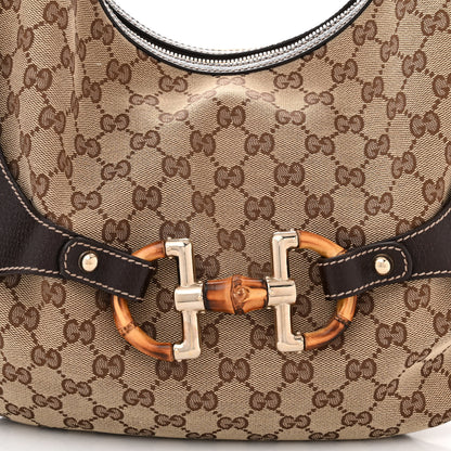 Gucci Monogram Bamboo Horsebit Hobo Dark Brown 8 of 12