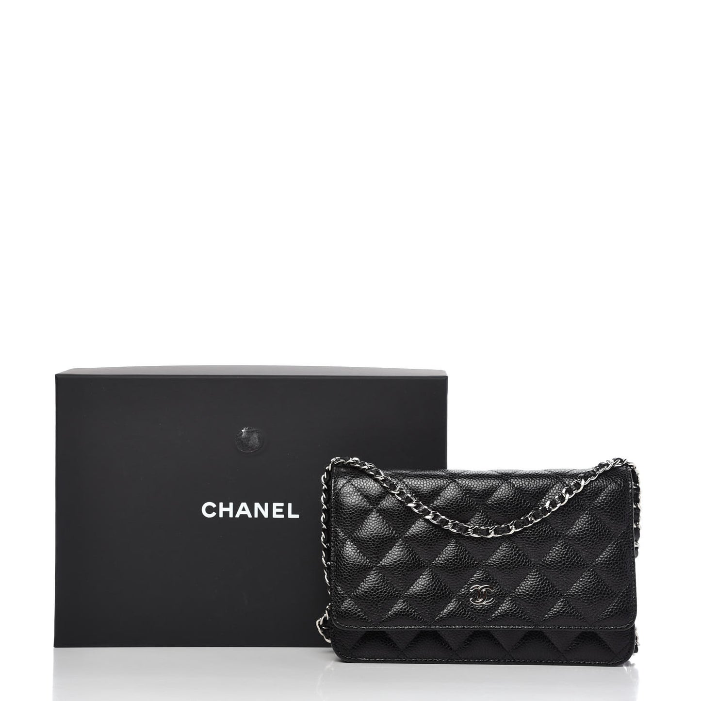 Caviar Quilted Wallet On Chain WOC Black
