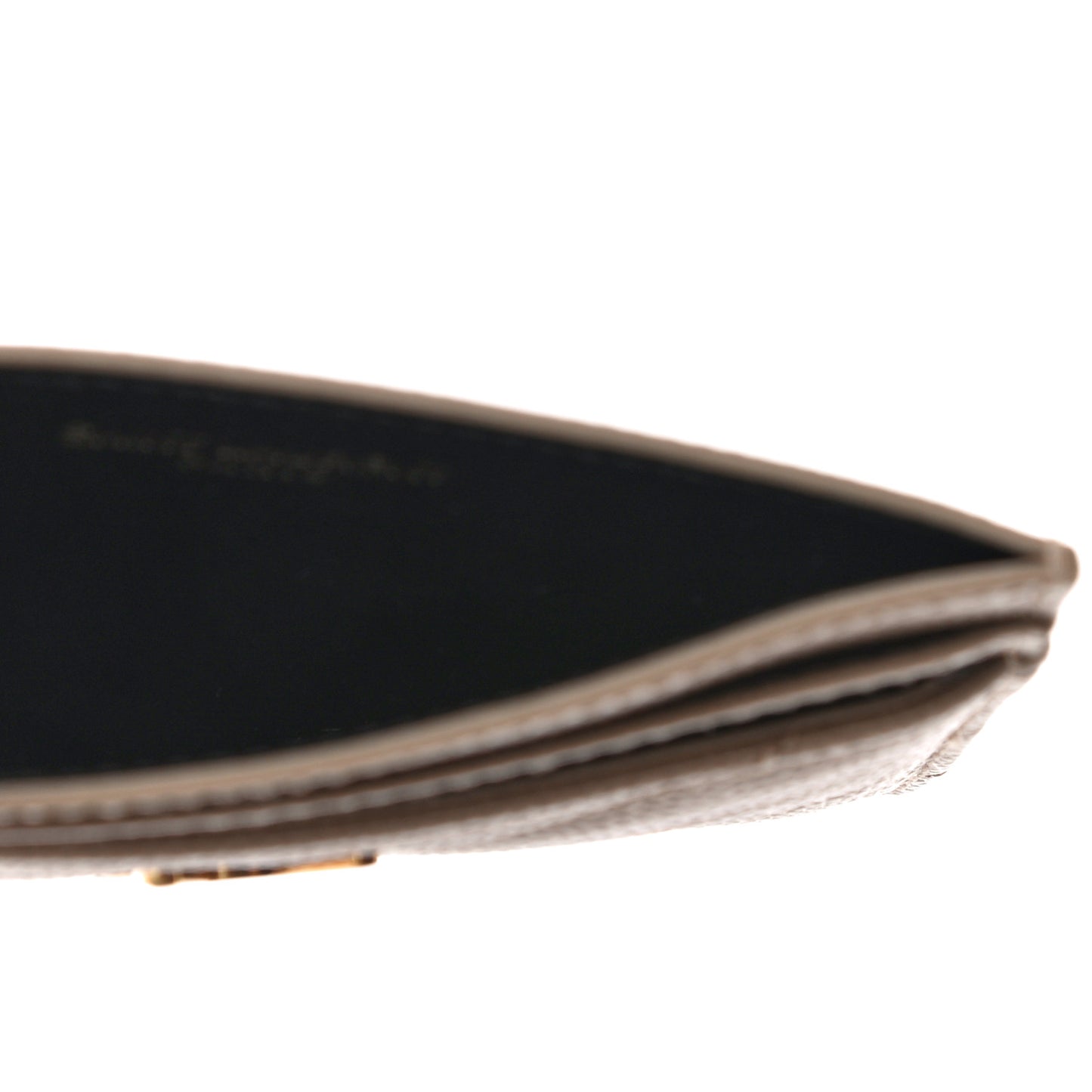 Grain De Poudre Matelasse Chevron Monogram Credit Card Case Dark Beige