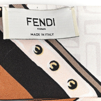 Fendi Silk Bag Print Wrappy Scarf Brown Multicolor 3 of 3