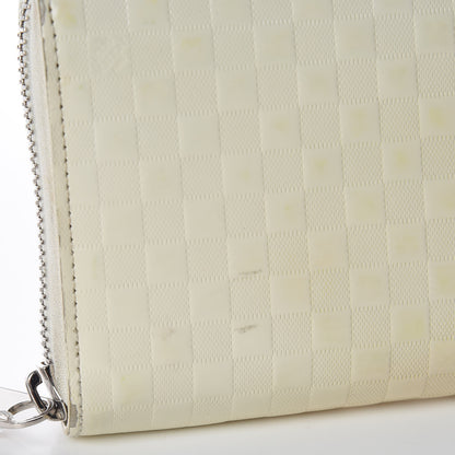 Louis Vuitton Shiny Calfskin Damier Facette Zippy Wallet Creme 19 of 20