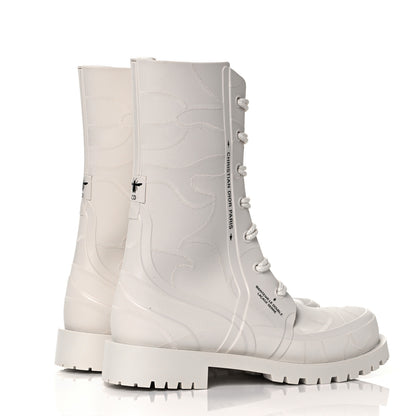 Christian Dior Rubber Camouflage Diorcamp 15mm Tall Boots 39 Off White 4 of 8