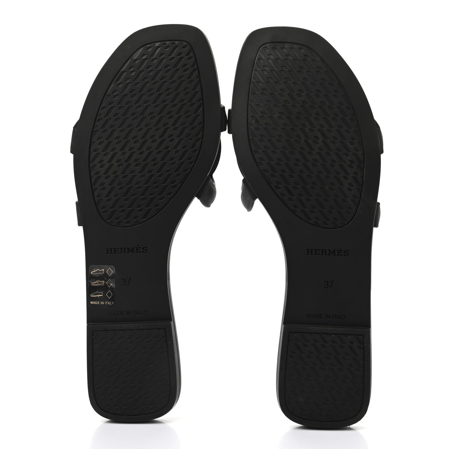 Hermes Rubber Aloha Sandals 37 Black 5 of 9