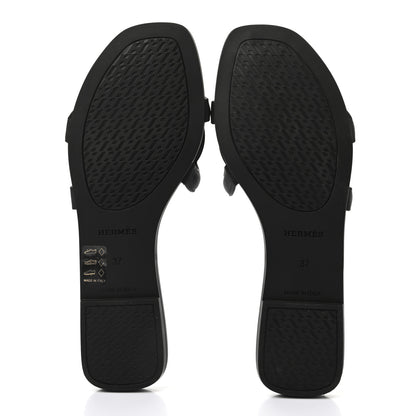 Hermes Rubber Aloha Sandals 37 Black 5 of 9