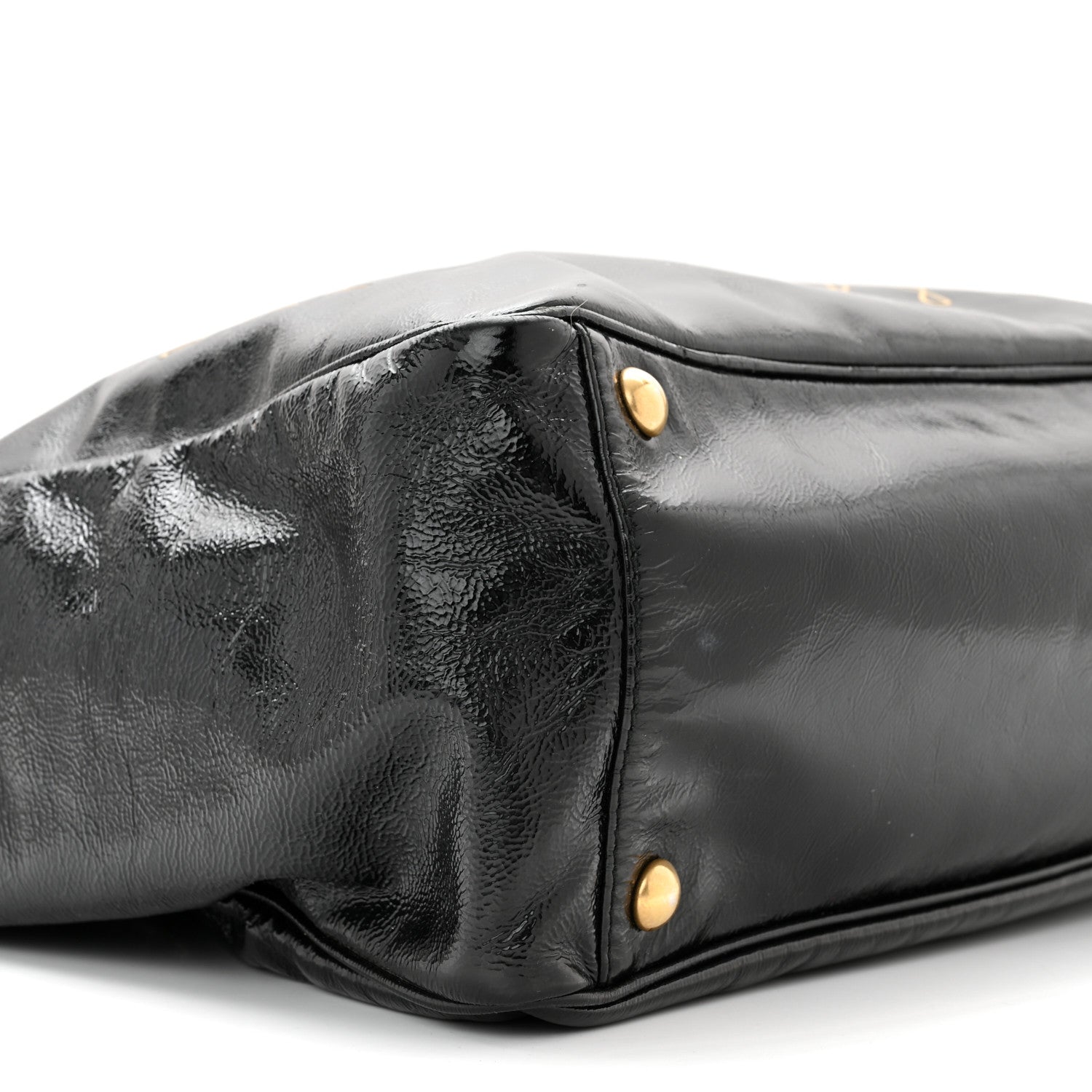 Saint Laurent Textured Patent Small Y-Mail Tote Black 8 of 9