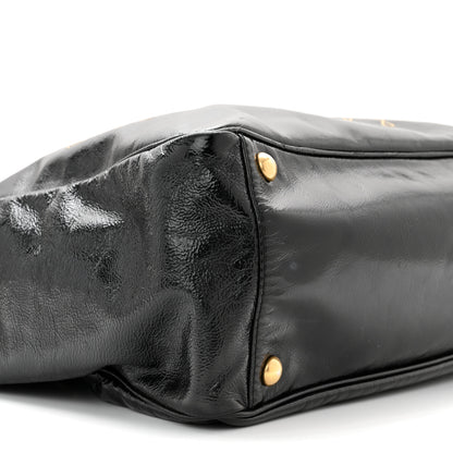 Saint Laurent Textured Patent Small Y-Mail Tote Black 8 of 9