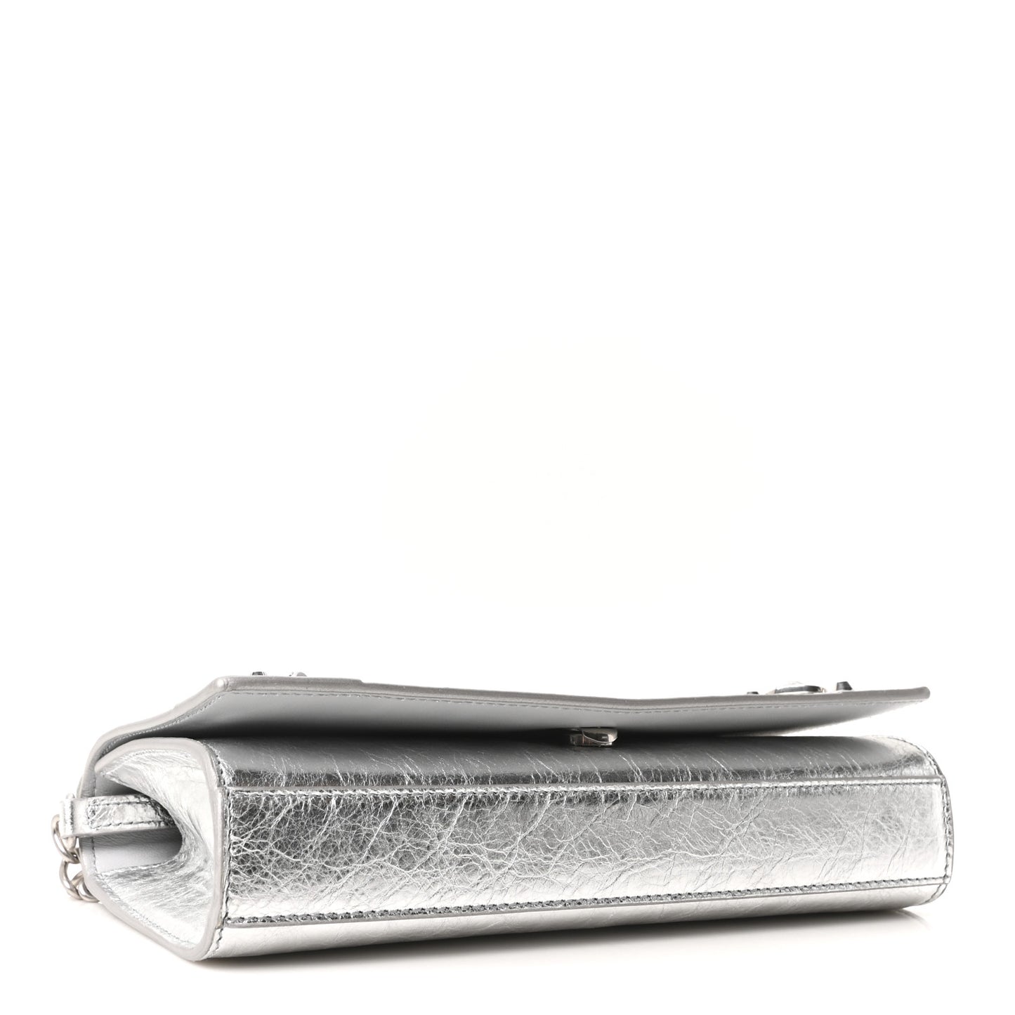 Metallized Arena Lambskin Classic Silver Hardware Le City Wallet On Chain Silver