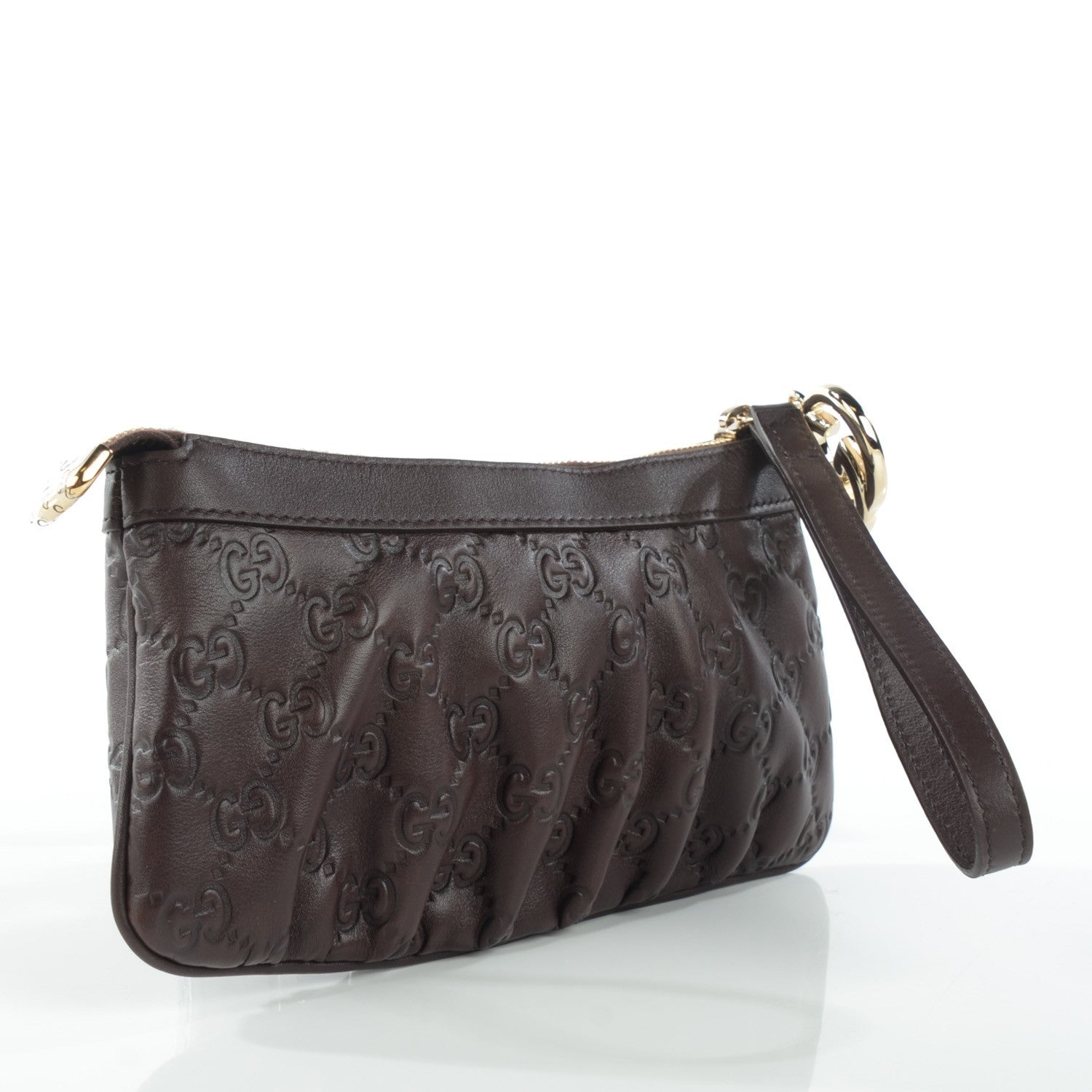 Gucci Guccissima Signature New Britt Wristlet Chocolate 3 of 7