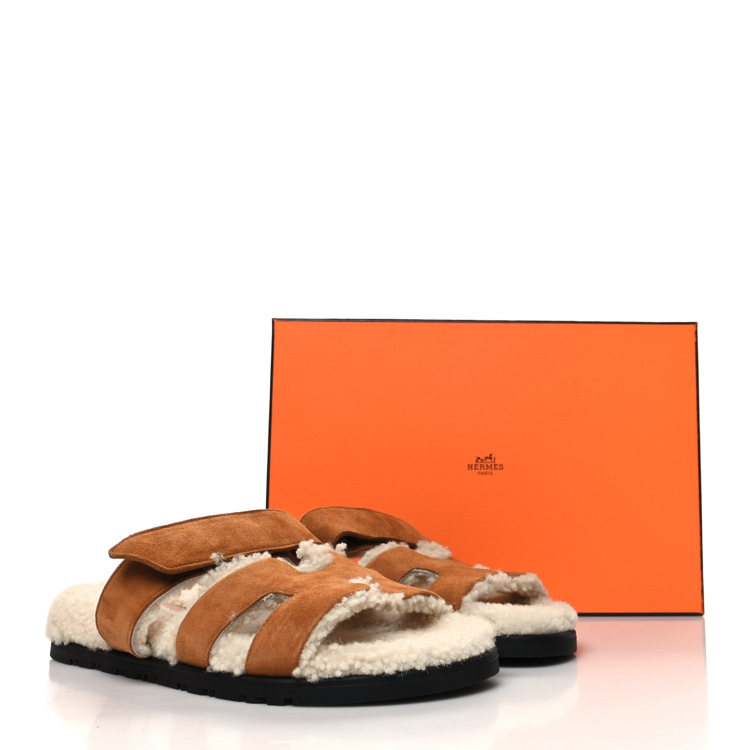 Hermes Suede Goatskin Woolskin Womens Chypre Sandals 36 Naturel Ecru 8 of 8