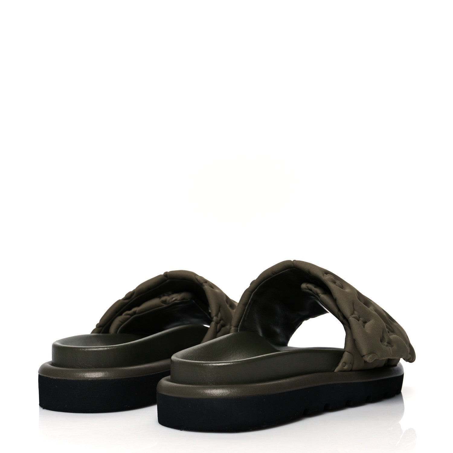 Louis Vuitton Technical Fabric Embossed Monogram Pool Pillow Comfort Mules 40 Khaki 4 of 10