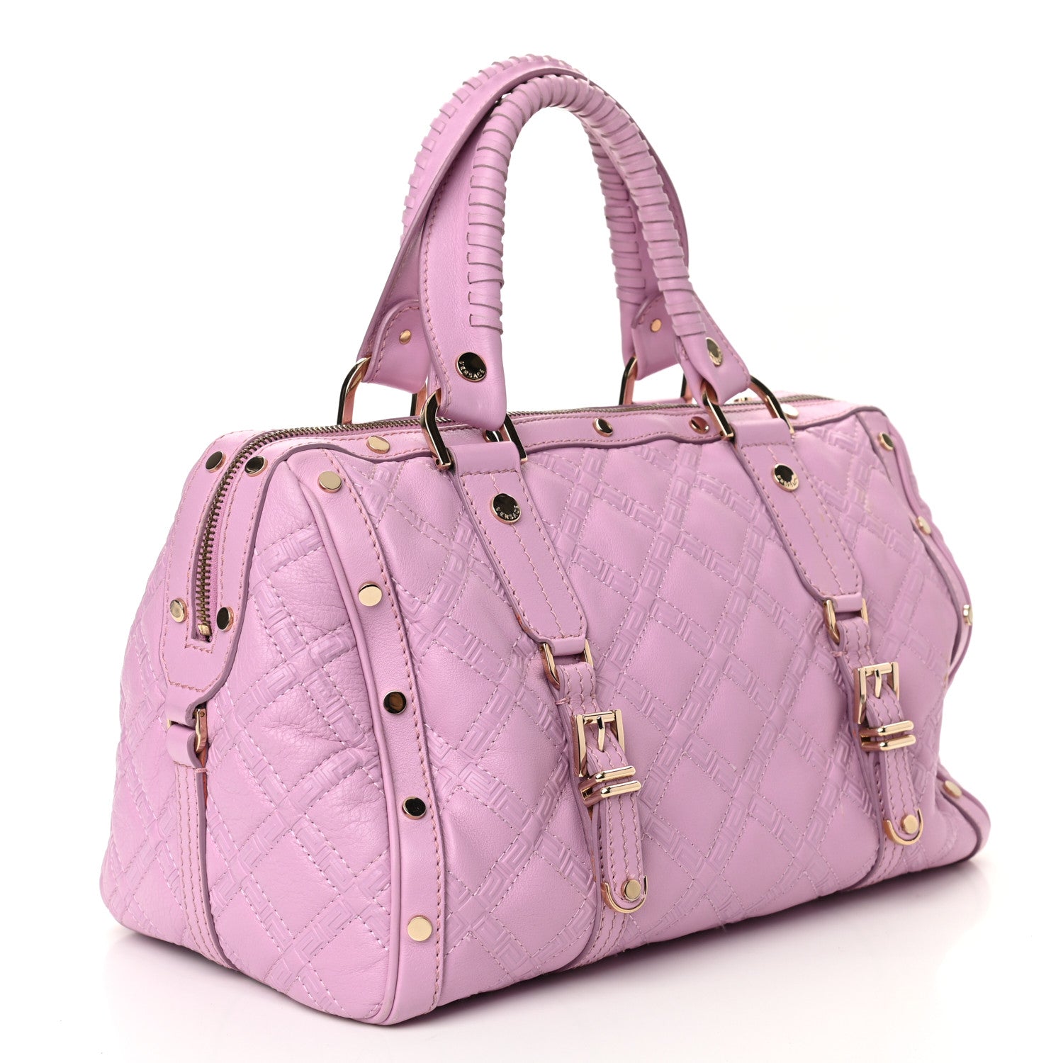 Versace Nappa Quilted Icon Bowler Pink 2 of 8