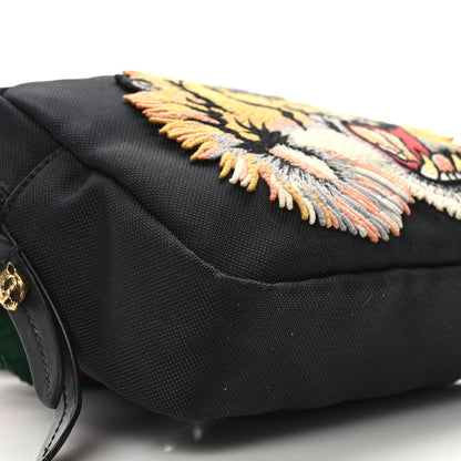 Gucci Canvas Web Tiger Embroidered Messenger Bag Black 8 of 10