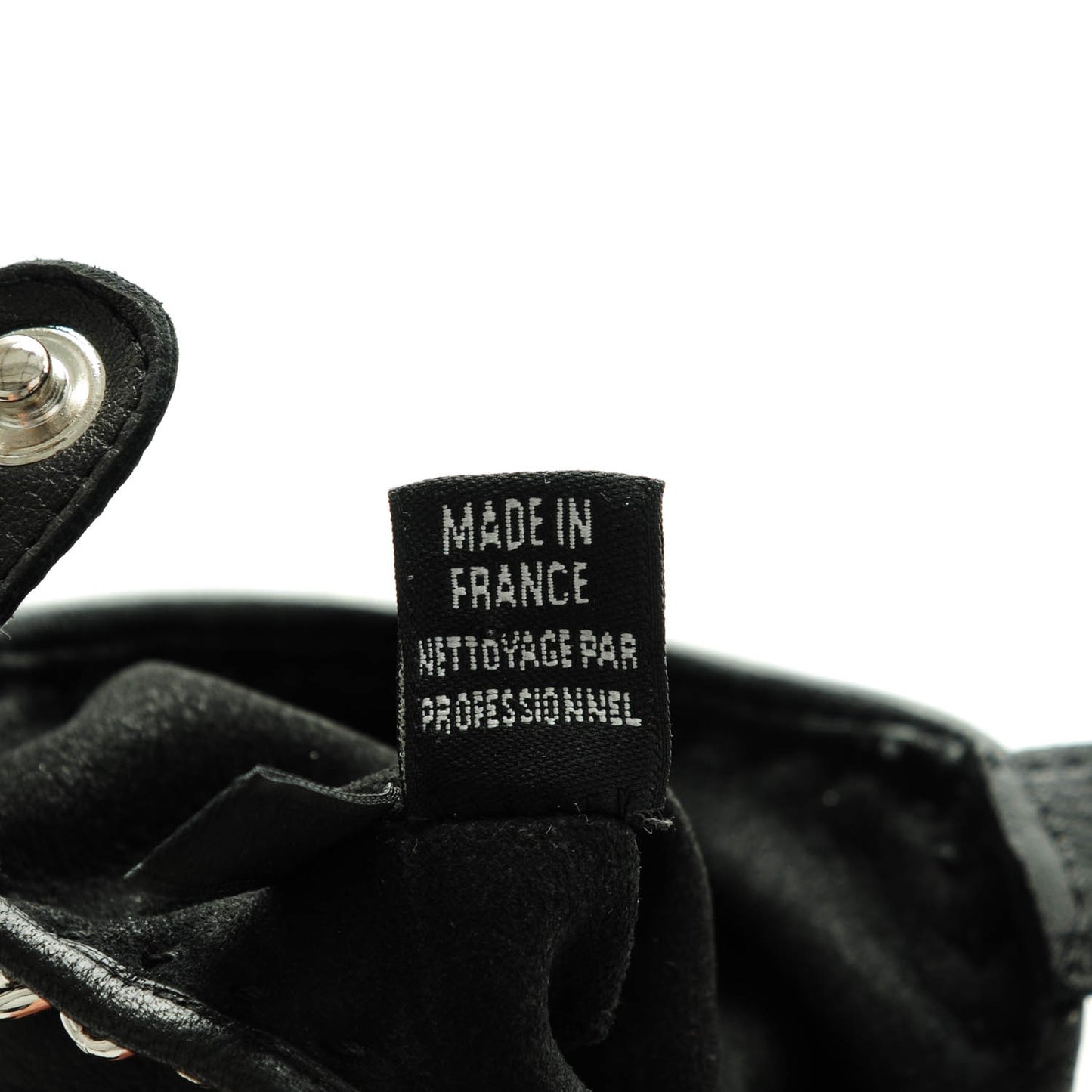 Lambskin Perforated Fingerless Chain CC Gloves 7.5 Black