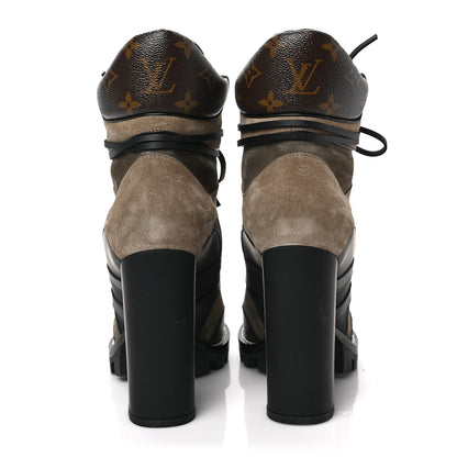 Louis Vuitton Suede Calfskin Monogram Star Trail Ankle Boots 40 Khaki 5 of 7