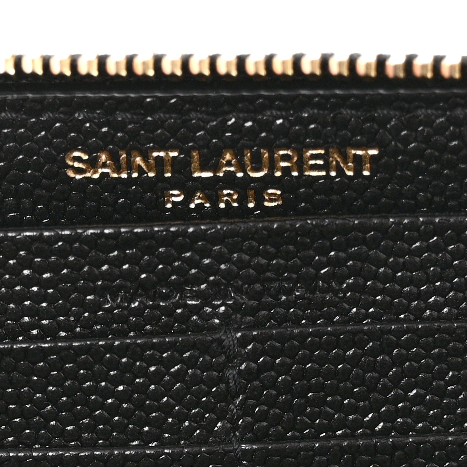 Saint Laurent Grain De Poudre Matelasse Chevron Monogram Zip Around Wallet Black 6 of 9
