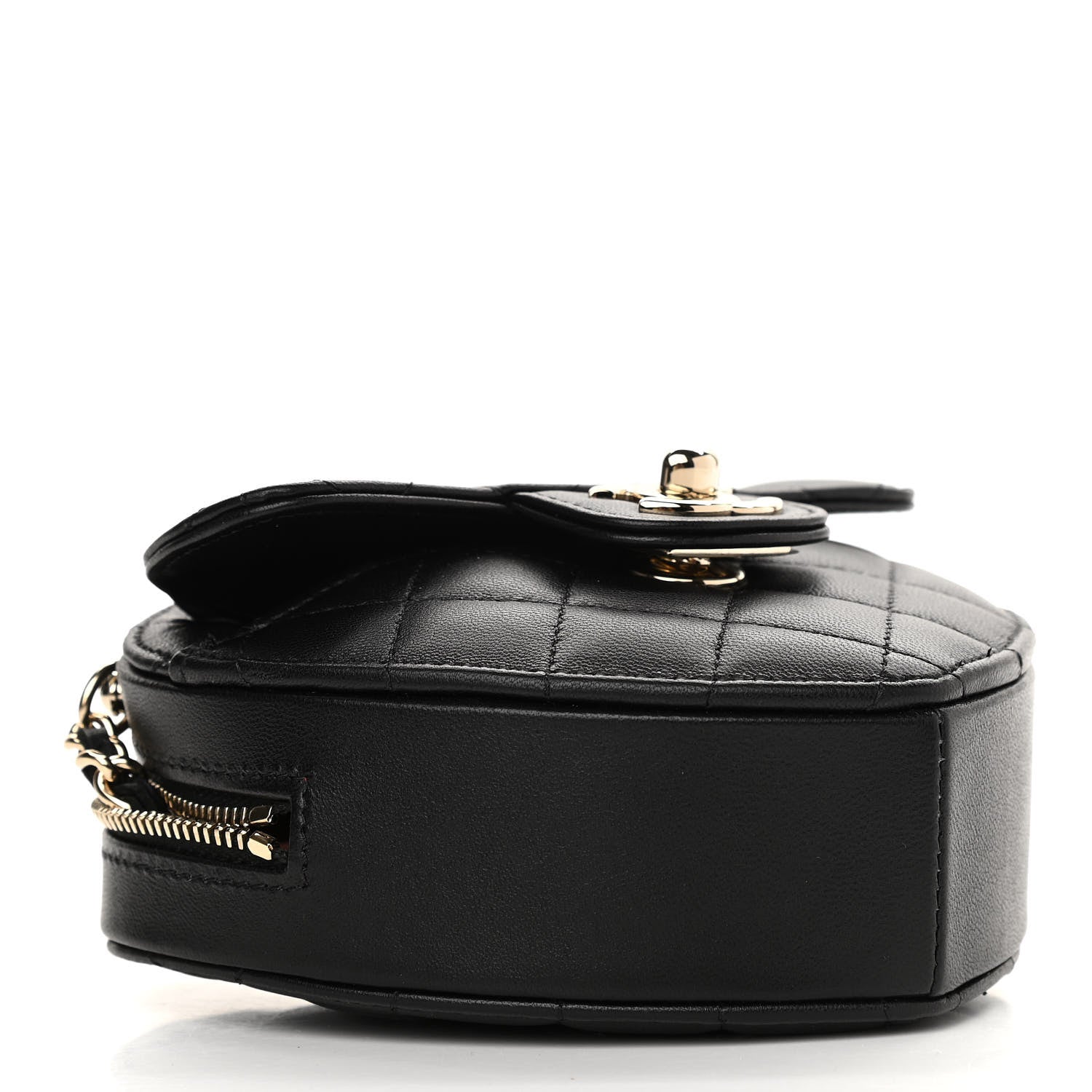 Chanel Lambskin Quilted CC In Love Heart Clutch With Chain Black 4 of 12