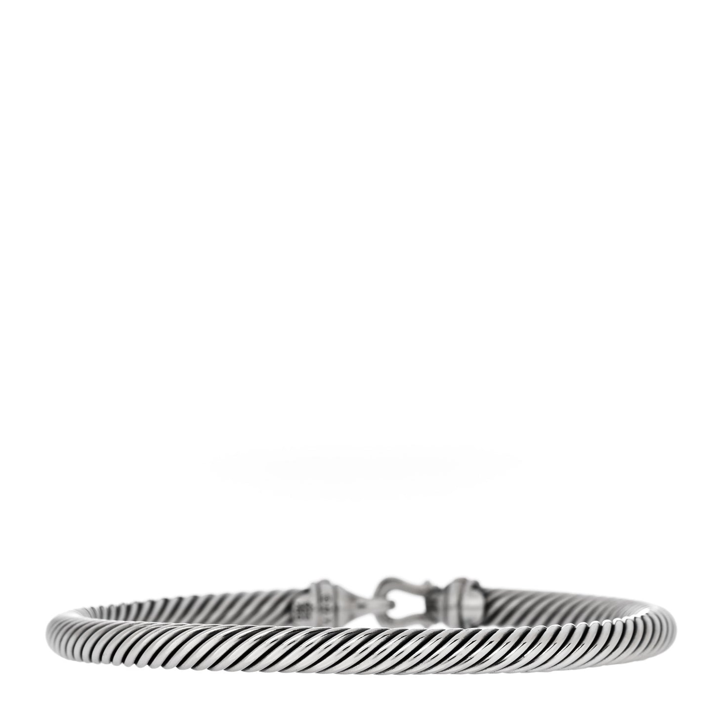 Sterling Silver 14K Rose Gold 5mm Cable Classic Buckle Bracelet