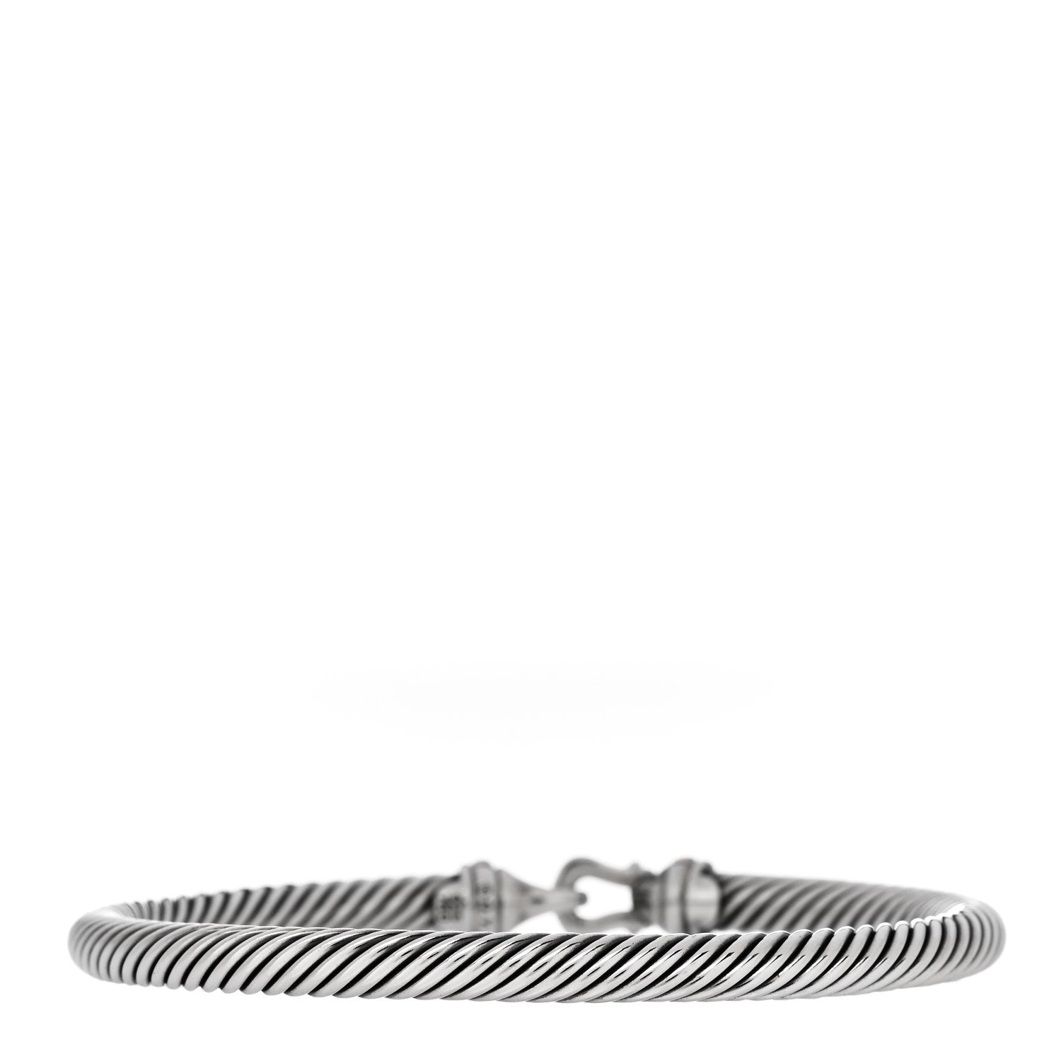 David Yurman Sterling Silver 14K Rose Gold 5mm Cable Classic Buckle Bracelet 3 of 4