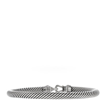 David Yurman Sterling Silver 14K Rose Gold 5mm Cable Classic Buckle Bracelet 3 of 4
