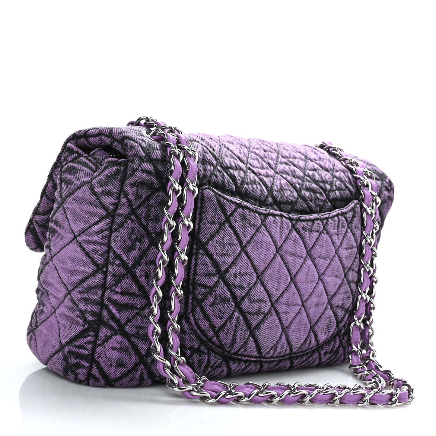 Denim Quilted Denimpression Flap Purple Black