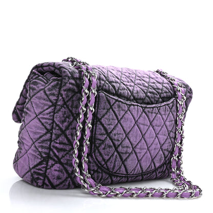 Chanel Denim Quilted Denimpression Flap Purple Black 3 of 11
