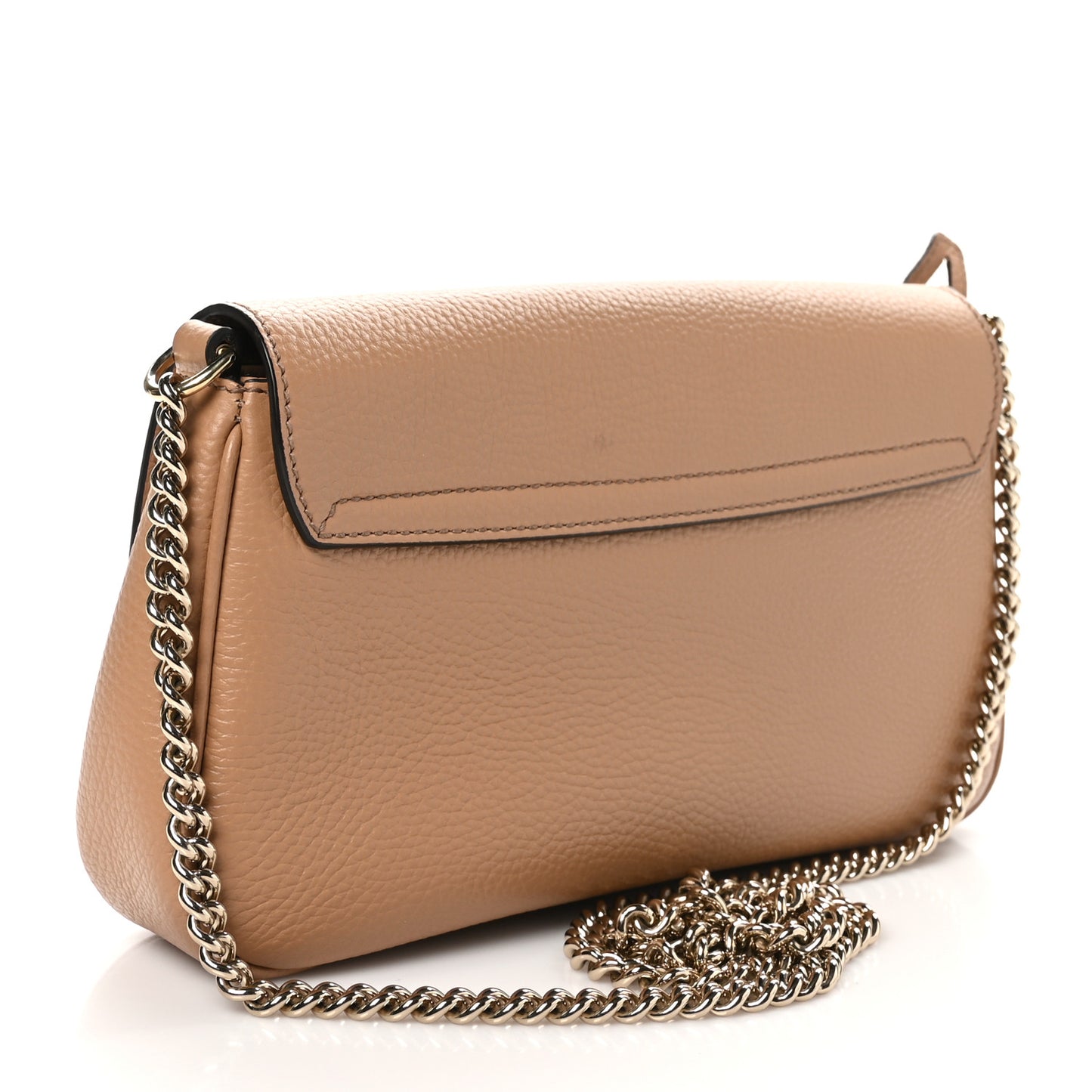 Pebbled Calfskin Medium Soho Flap Crossbody Camelia
