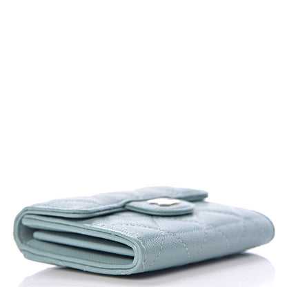 Chanel Caviar Quilted Flap Card Holder Wallet Light Blue 4 of 9