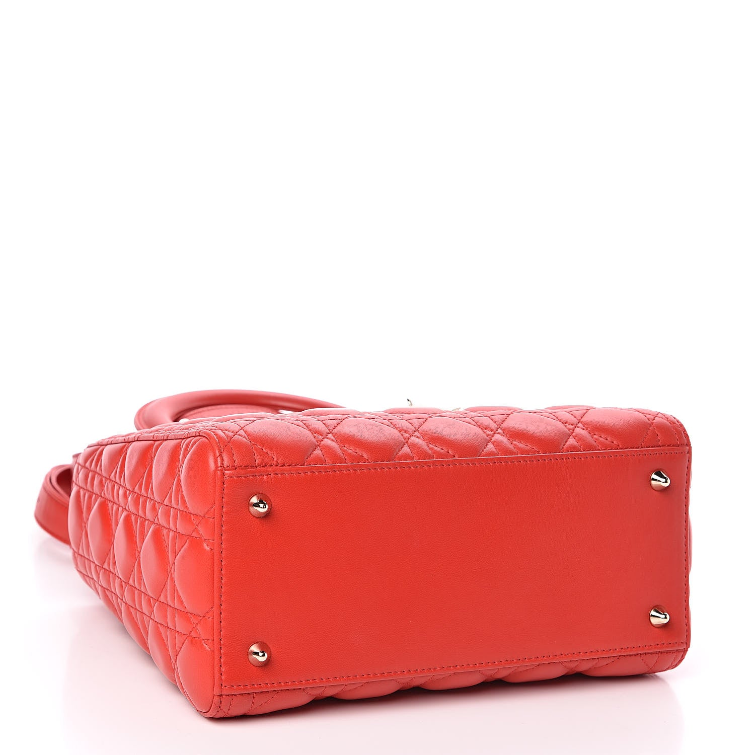 Christian Dior Lambskin Cannage Medium Lady Dior Red 4 of 10