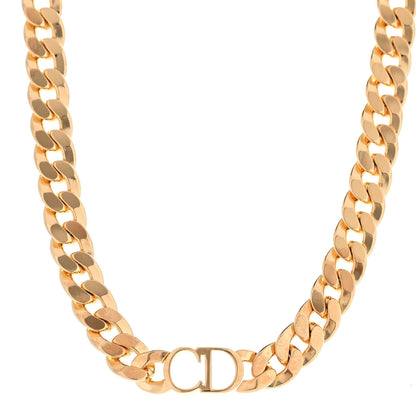 Christian Dior Metal CD Choker Necklace Gold 1 of 5