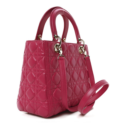Christian Dior Lambskin Cannage Medium Lady Dior Fuchsia 3 of 10