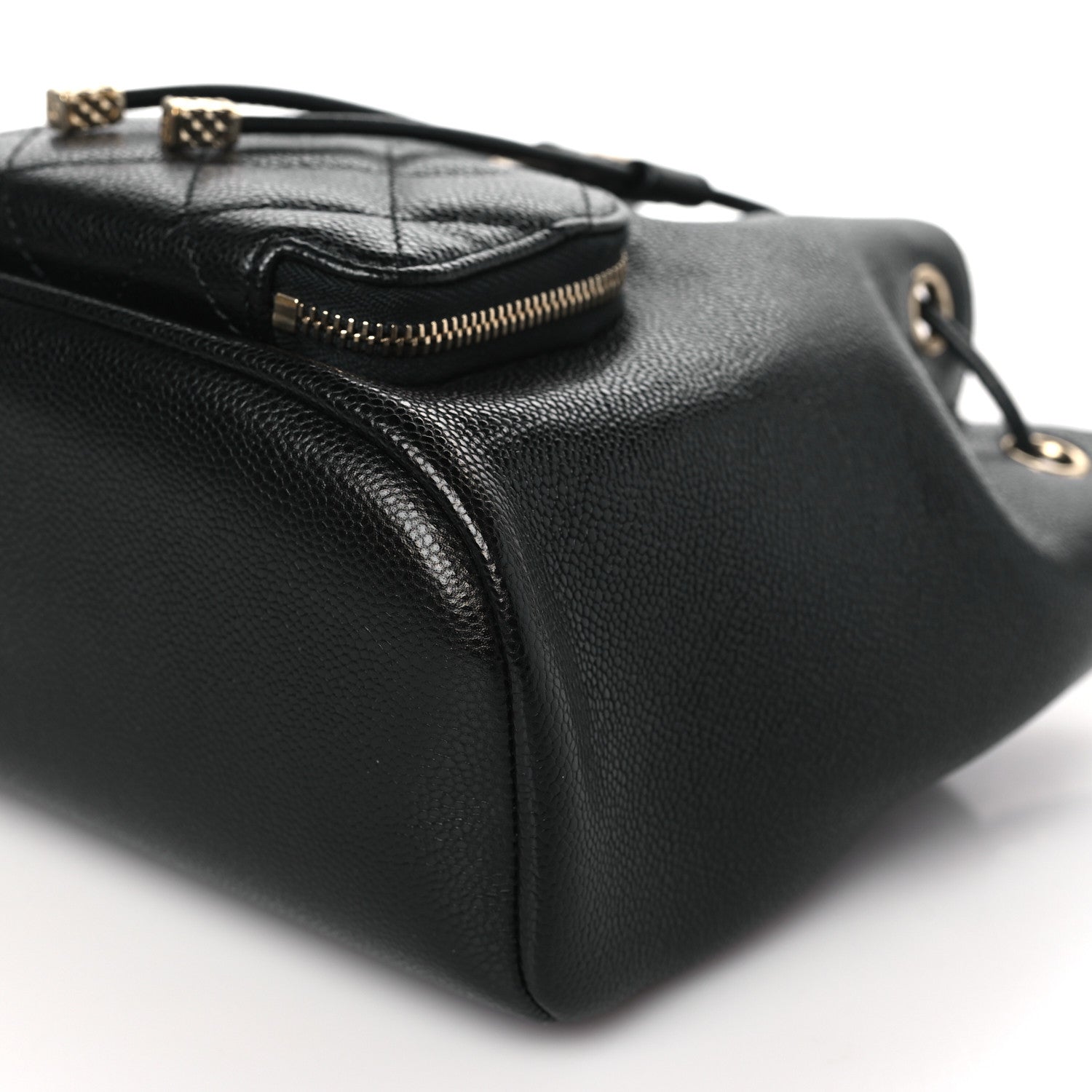 Chanel Caviar Quilted CC Pocket Bucket Bag Black 10 of 10