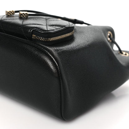 Chanel Caviar Quilted CC Pocket Bucket Bag Black 10 of 10