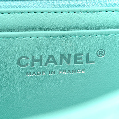 Chanel Lambskin Quilted Mini Rectangular Flap Light Blue 6 of 13