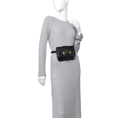 Prada City Calf Cahier Belt Bag Black 2 of 13