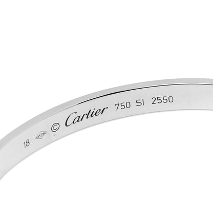Cartier 18K White Gold LOVE Cuff Bracelet 18 4 of 5