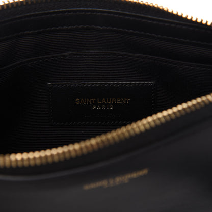 Saint Laurent Calfskin Monogram Phone Pouch Crossbody Bag Black 8 of 10