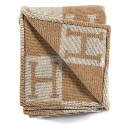 Hermes Wool Cashmere Avalon III Blanket Ecru Camomille 2 of 3