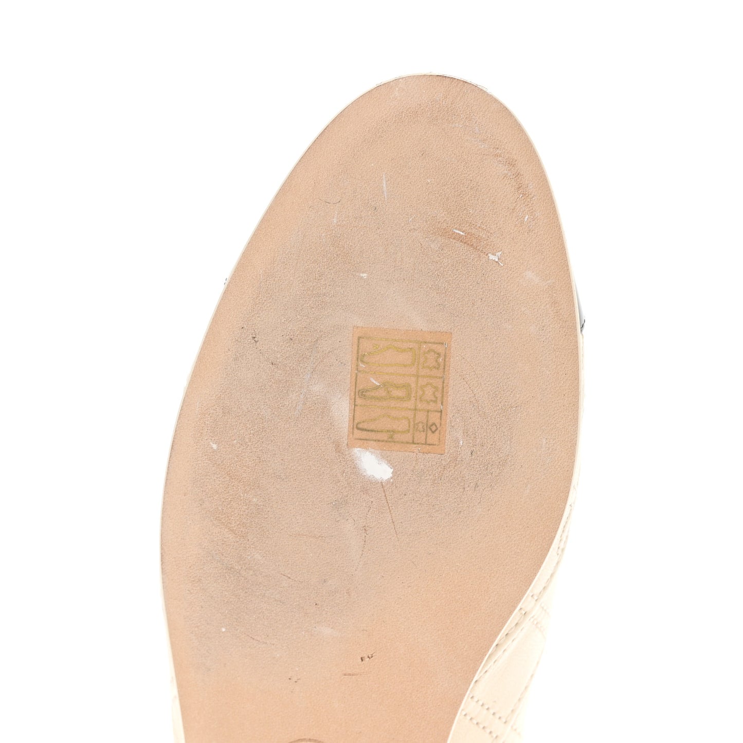 Lambskin Patent Double Stitched CC Cap Toe Ballerina Flats 39 Ivory Black