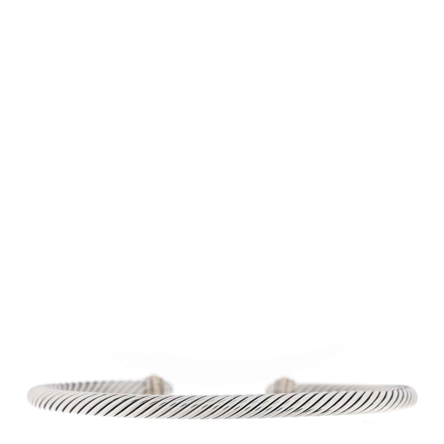 David Yurman Sterling Silver 18K Yellow Gold 4mm Cable Classics Bracelet 2 of 3