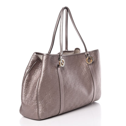 Gucci Metallic Guccissima Large GG Twins Tote Mauve 3 of 12
