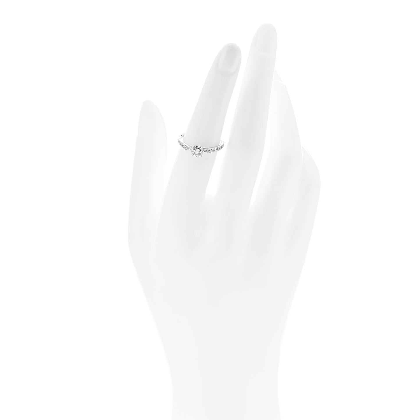 Platinum Diamond .47ct Round Brilliant Harmony Engagement Ring 51 5.75