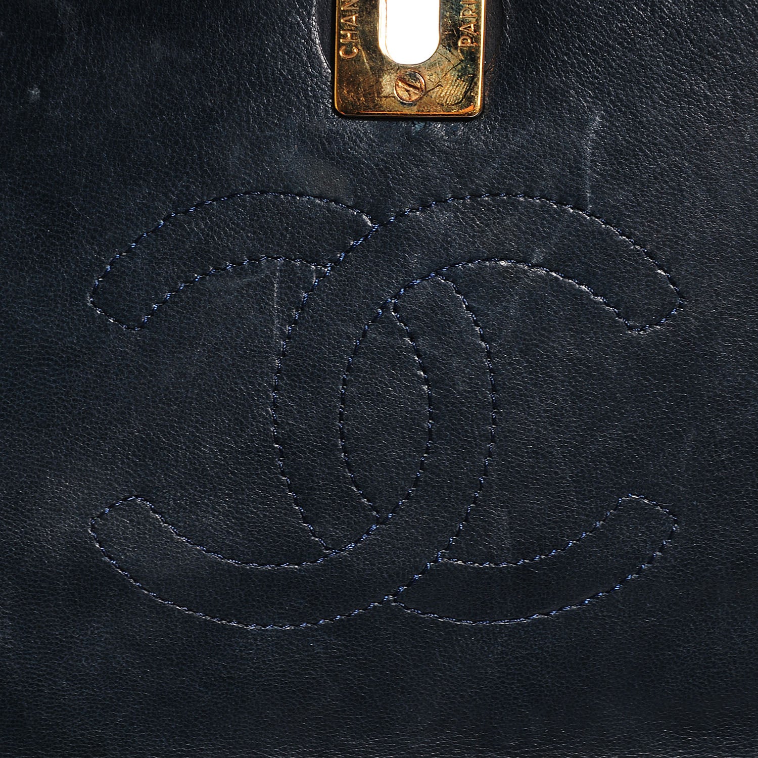 Chanel Lambskin Quilted Jumbo Flap Navy 7 of 10